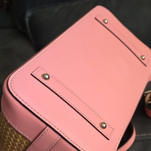 Dooney & Bourke Pink and Tan Woven Leather Tote with matching wallet included - Picture 9 of 13